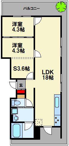 MURAづくりプロジェクト NORD(2SLDK/4階)の間取り写真
