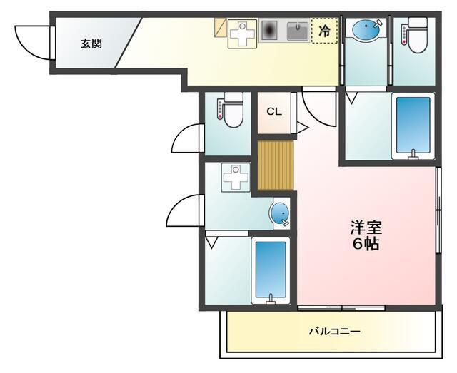 ファースト月島(1K/3階)の間取り写真