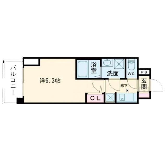 S-RESIDENCE福島玉川TRES(1K/3階)の間取り写真