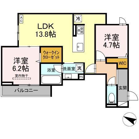 LUMIERE(2LDK/3階)の間取り写真