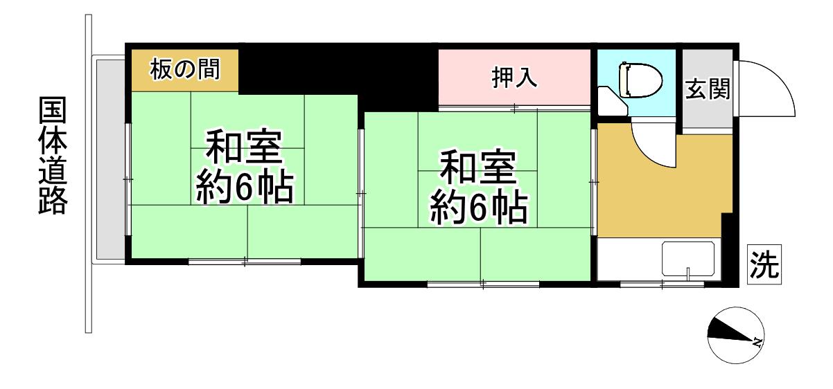 竹林文化(2K/3階)の間取り写真