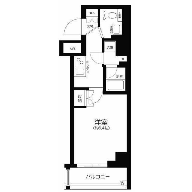 プレセダンヒルズ門前仲町(1K/2階)の間取り写真