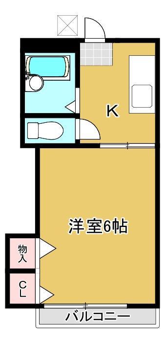 メゾン海南(1K/1階)の間取り写真