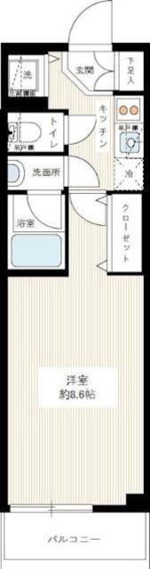 プレディアンスフォート錦糸町HY′S(1K/6階)の間取り写真