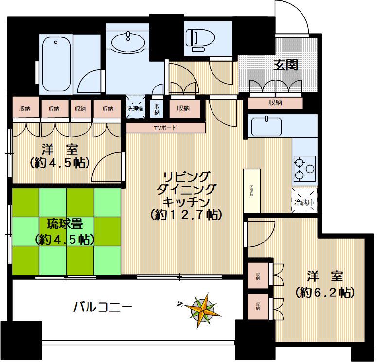 サンクタス小石川プレサイス(2LDK/5階)の間取り写真