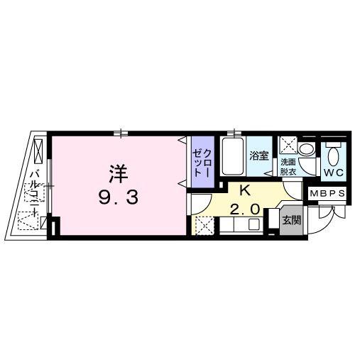 リヴァー クレメント(1K/2階)の間取り写真