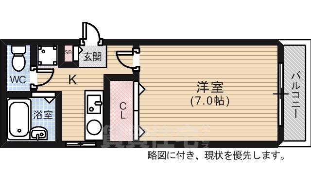 ラクープABE(1K/3階)の間取り写真