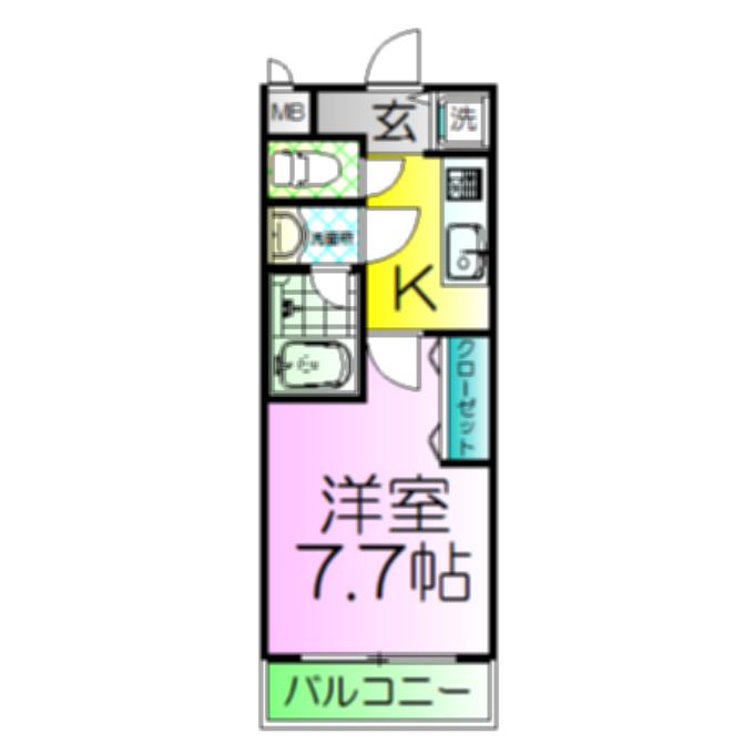 エスパシオ(1K/2階)の間取り写真