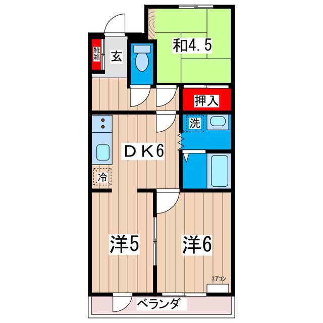 ヒルトップ(3DK/3階)の間取り写真