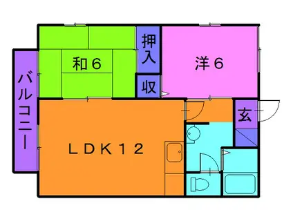 タウンコート久慈(2LDK/1階)の間取り写真