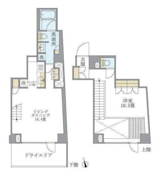 J.リヴェール学芸大学(1LDK/1階)の間取り写真