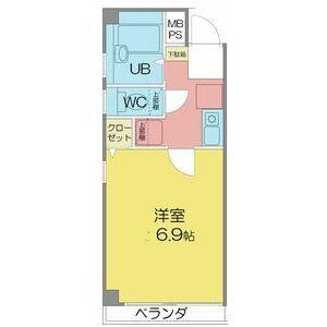 地下鉄東山線 池下駅 徒歩2分 4階建 築20年(1K/4階)の間取り写真