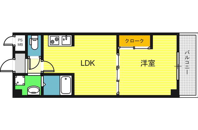 ネオ スプリング(1LDK/3階)の間取り写真