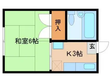 本町ハイツ(1K/2階)の間取り写真