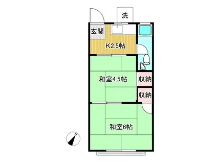 ヒカリハウス(2K/2階)の間取り写真