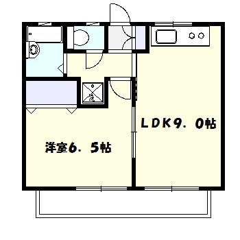 コスモスハイツ(1LDK/1階)の間取り写真