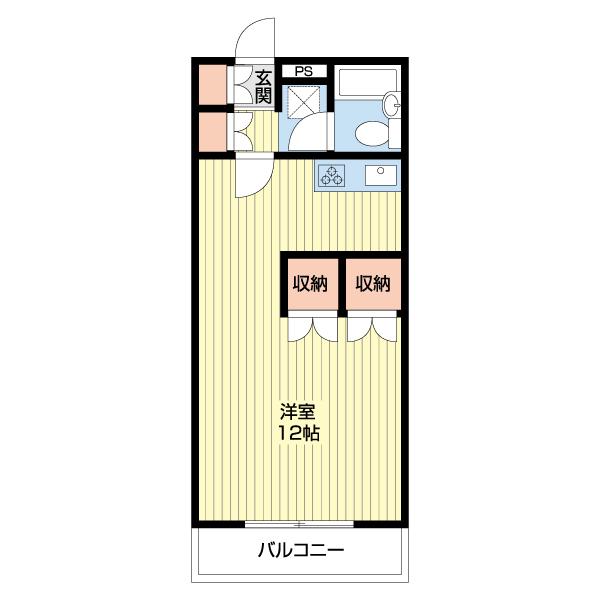 メゾンブランシュ1号館(ワンルーム/3階)の間取り写真