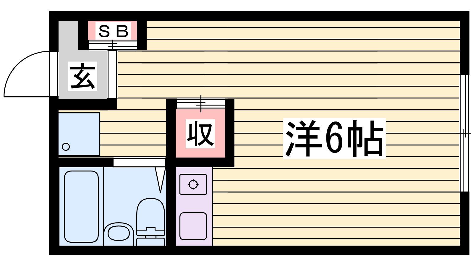 ノーブル寺家(ワンルーム/2階)の間取り写真