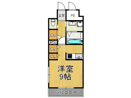 ATST幸(1K/2階)の間取り写真