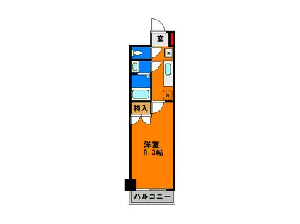 CASSIA東千葉(1K/4階)の間取り写真