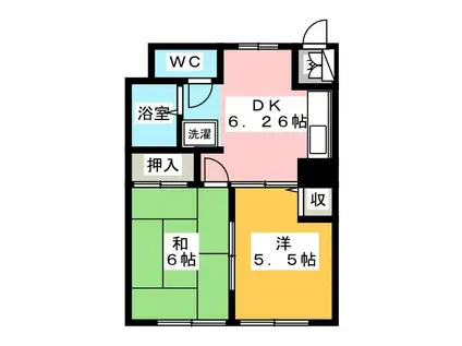 ベルメゾン藤田(2DK/3階)の間取り写真