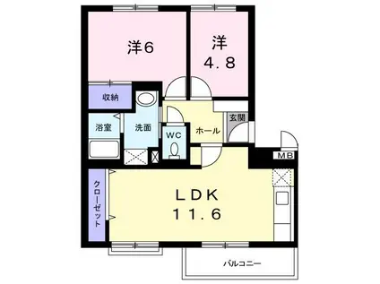 コスモスマンション(2LDK/3階)の間取り写真