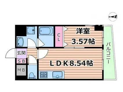 東野田マンション(1LDK/9階)の間取り写真