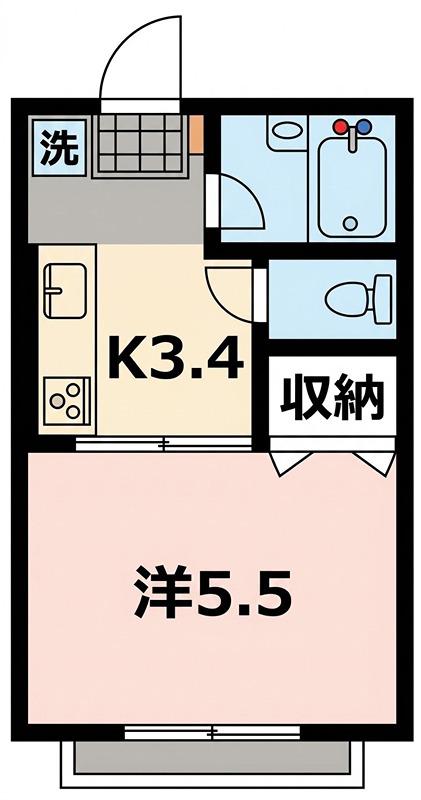 ハイツ荒澤II(1K/1階)の間取り写真