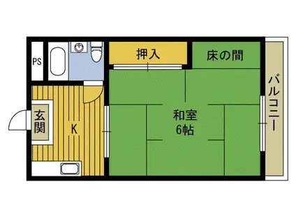 アピアスKAZU 参番館(1K/2階)の間取り写真