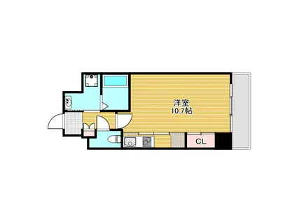 エターナル緑丘(ワンルーム/3階)の間取り写真