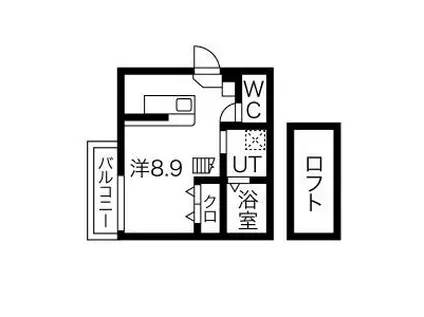 FAIRY烏森(1K/1階)の間取り写真