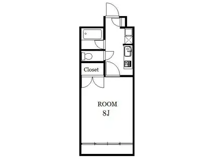 メゾンカドワキ(1K/3階)の間取り写真