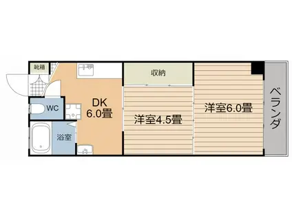 水溜ビル(2DK/3階)の間取り写真