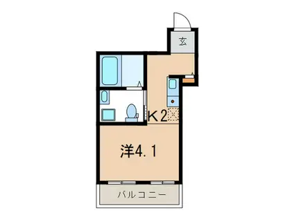 福の荘(1K/1階)の間取り写真