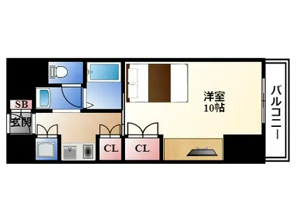 プログレンス栄(1K/7階)の間取り写真