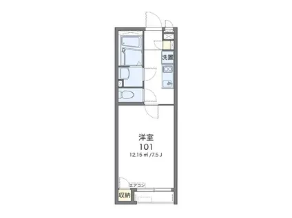 クレイノ楠谷23(1K/1階)の間取り写真