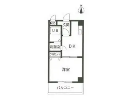 サングレース東今宿(1DK/5階)の間取り写真