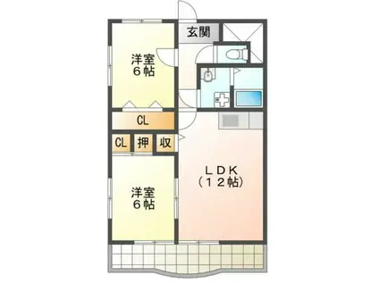 サニーパーク高師(2LDK/2階)の間取り写真