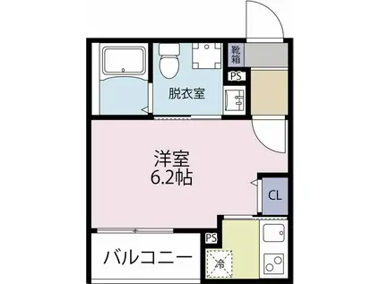 ハイム川崎新町(1K/1階)の間取り写真