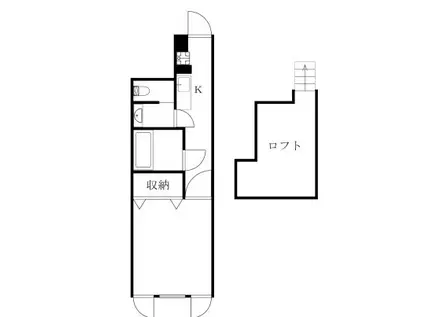 ウイング古屋(1K/2階)の間取り写真