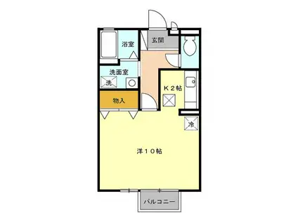 アピエ 壱番館/弐番館(ワンルーム/1階)の間取り写真