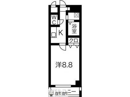 すまいる築山II(1K/1階)の間取り写真