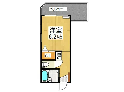 スカイパレス王子(1K/1階)の間取り写真