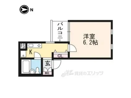 DETOM-1烏丸鞍馬口Ⅱ(1K/4階)の間取り写真
