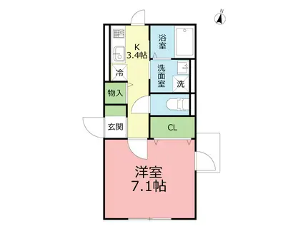 さくら湘南(1K/1階)の間取り写真