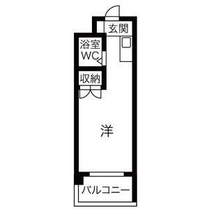 アイルモネ山手(ワンルーム/4階)の間取り写真