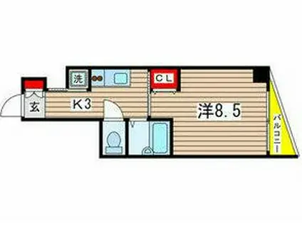 マリンパレス新田町(1K/7階)の間取り写真