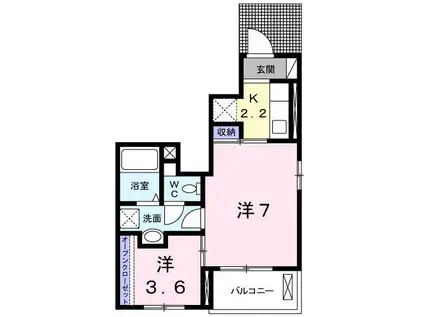 ラーク豊田町 I(1K/1階)の間取り写真