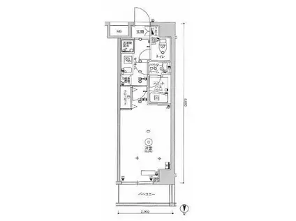 スカイコート中野沼袋(1K/4階)の間取り写真