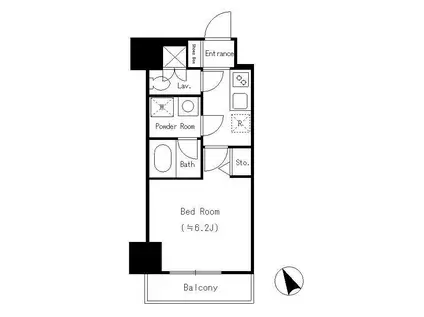 DORMOUSE FINE(1K/4階)の間取り写真